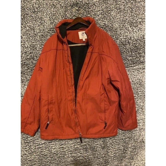 Faded Glory Originals Men's Size LargeThick Red Zip Jacket Zippered Hood Pockets - Picture 2 of 13